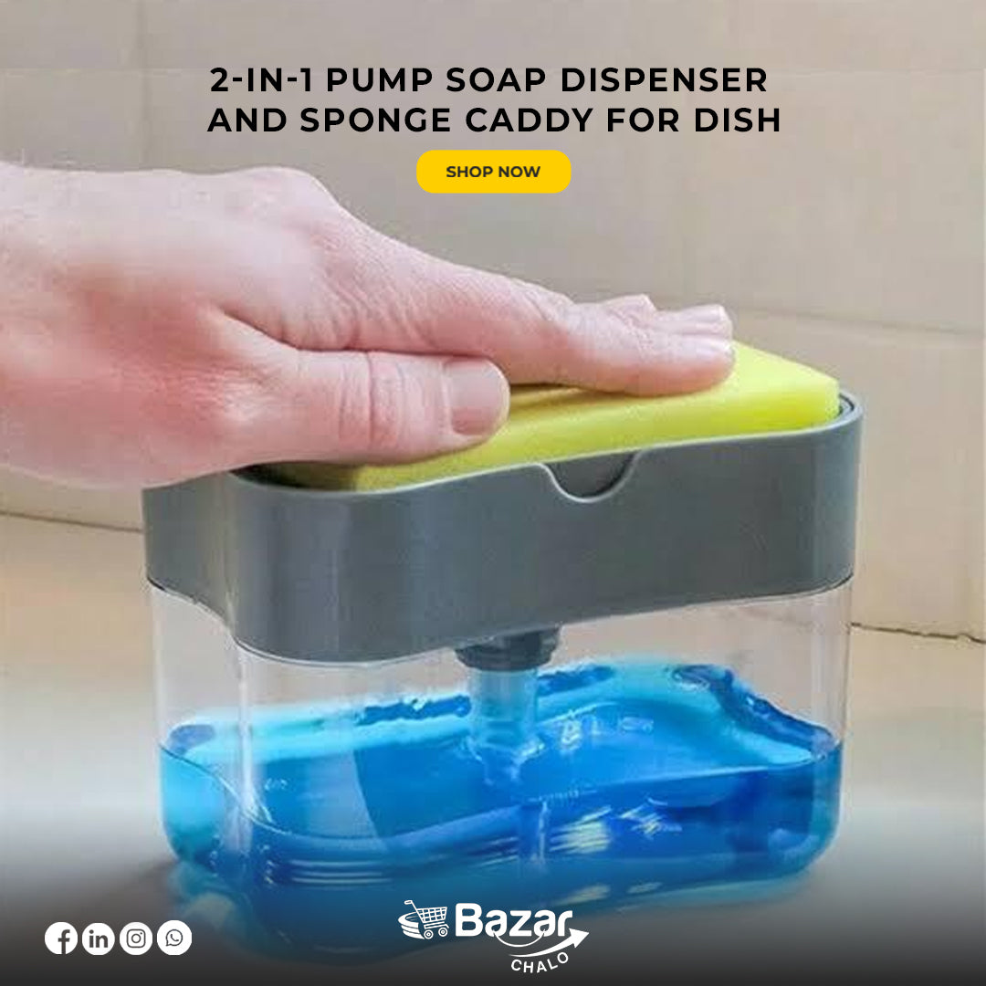 2 in 1 Soap Dispenser And Sponge Caddy