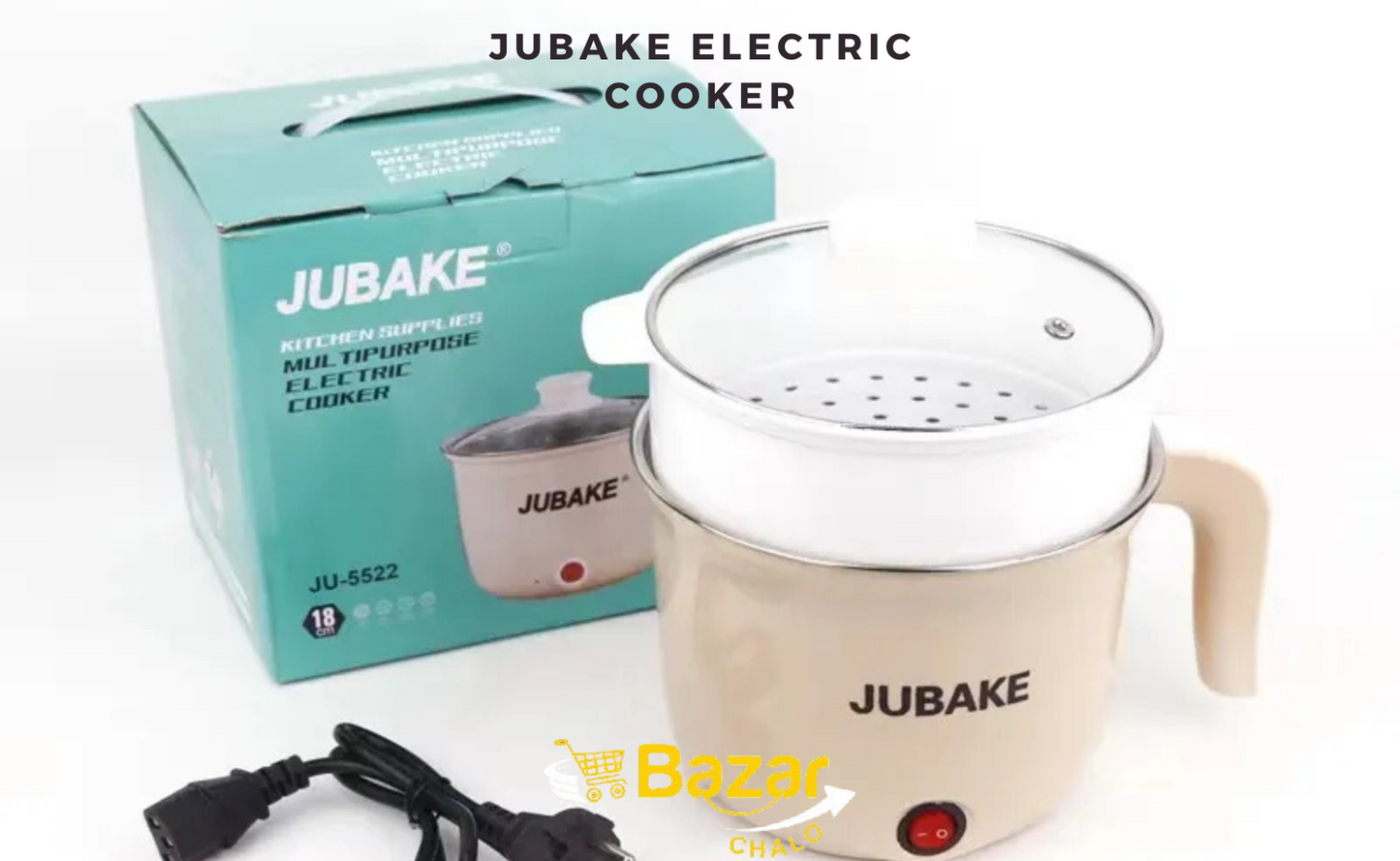 Jubake Electric Multifunction Nonstick Hot Pot Cooker, Steamer & Kettle
