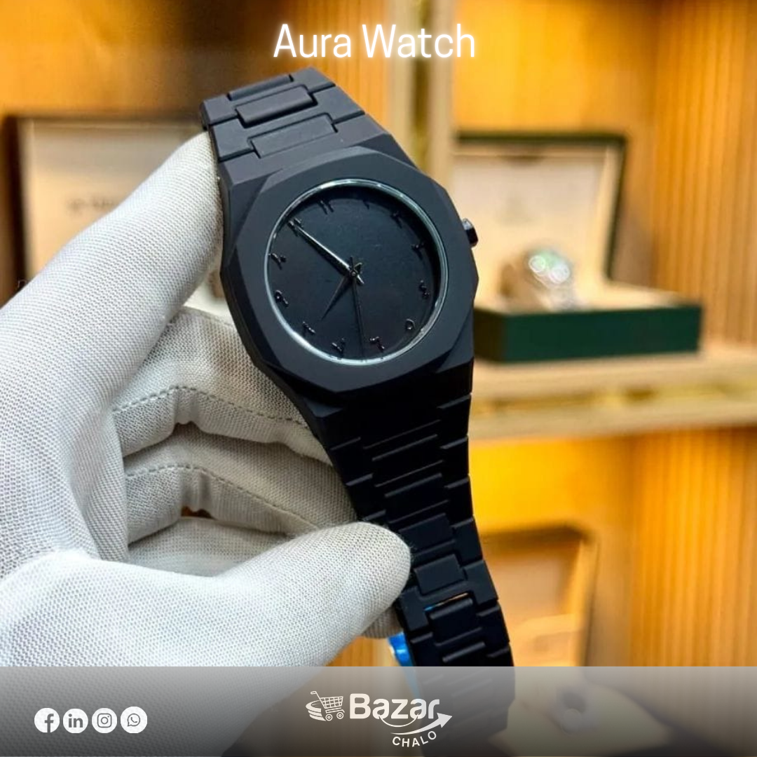 Aura Black Watch β Premium Stylish Black Watch for Men