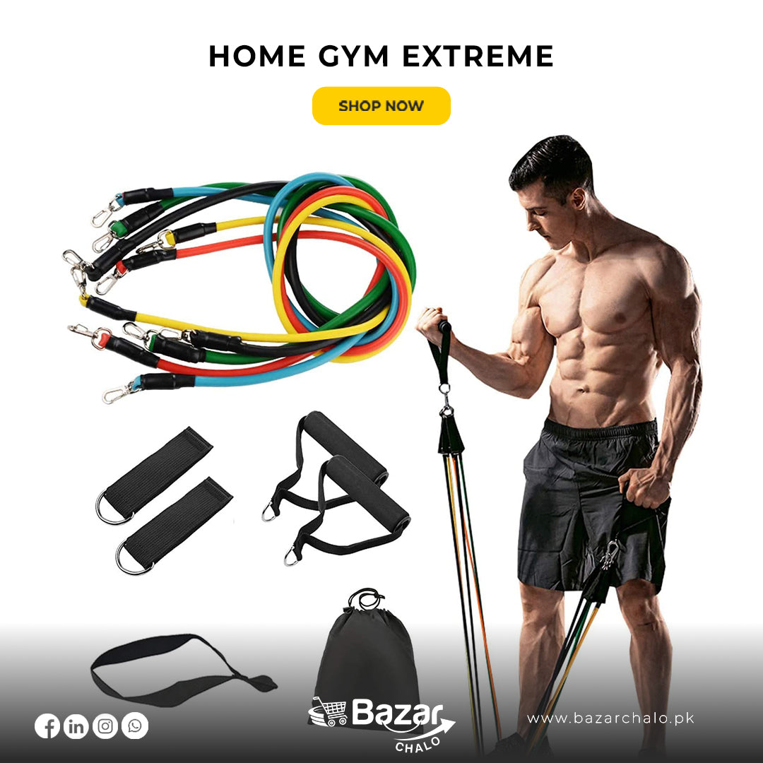 Power Resistance Bands Set β Home Gym Extreme - Bazar Chalo