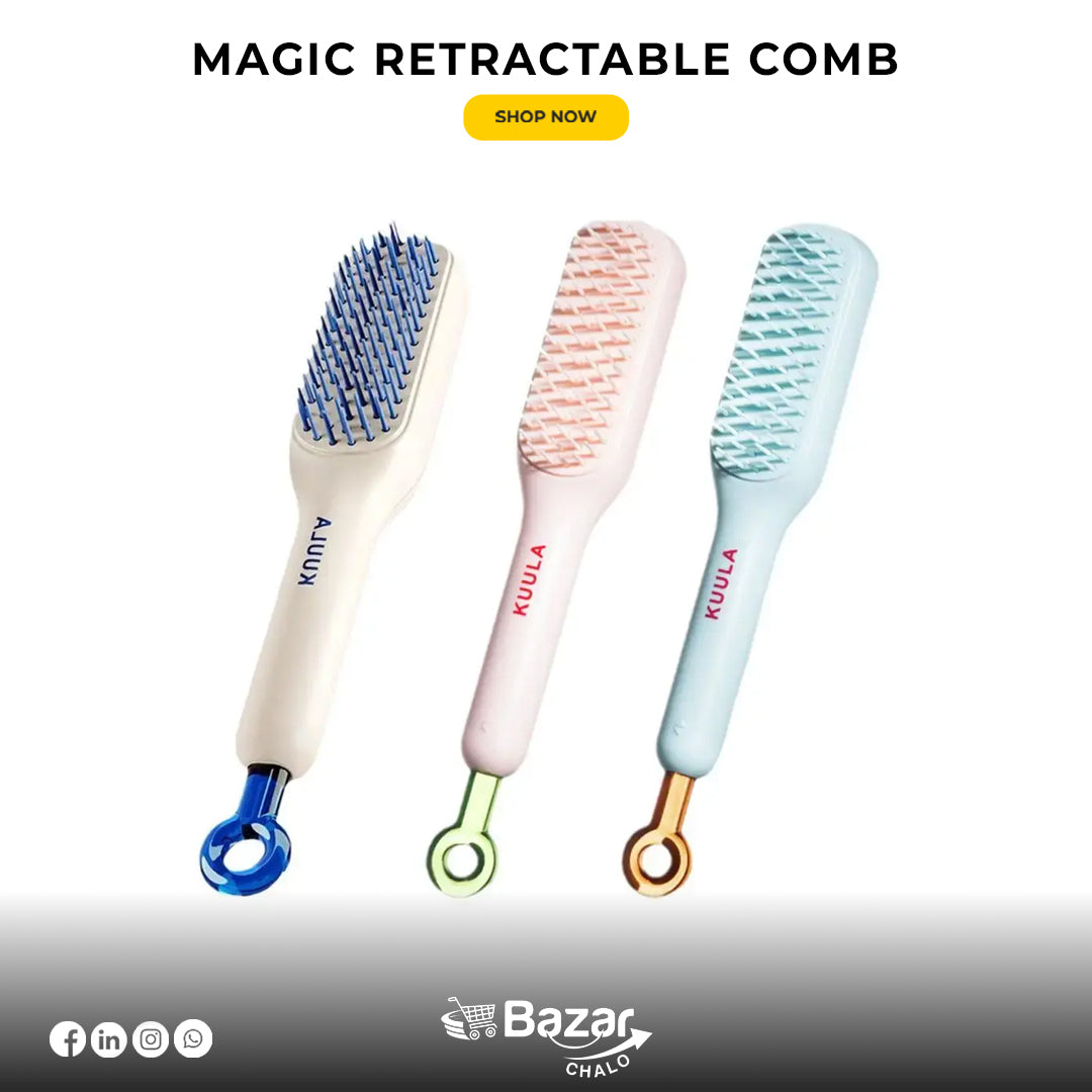 Luxury Retractable Magic Comb | Portable Anti-Static Hairbrush