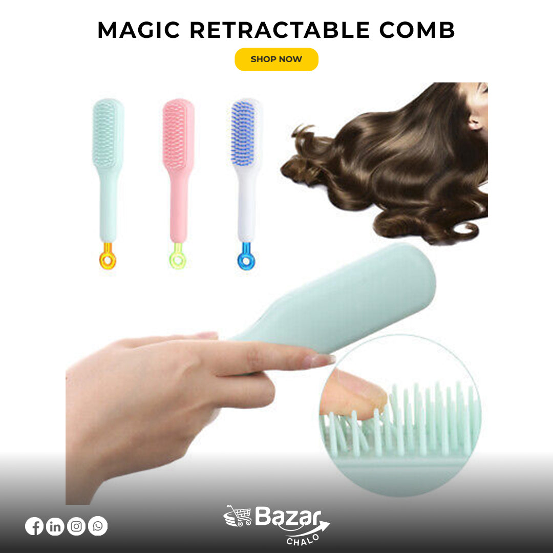 Luxury Retractable Magic Comb | Portable Anti-Static Hairbrush