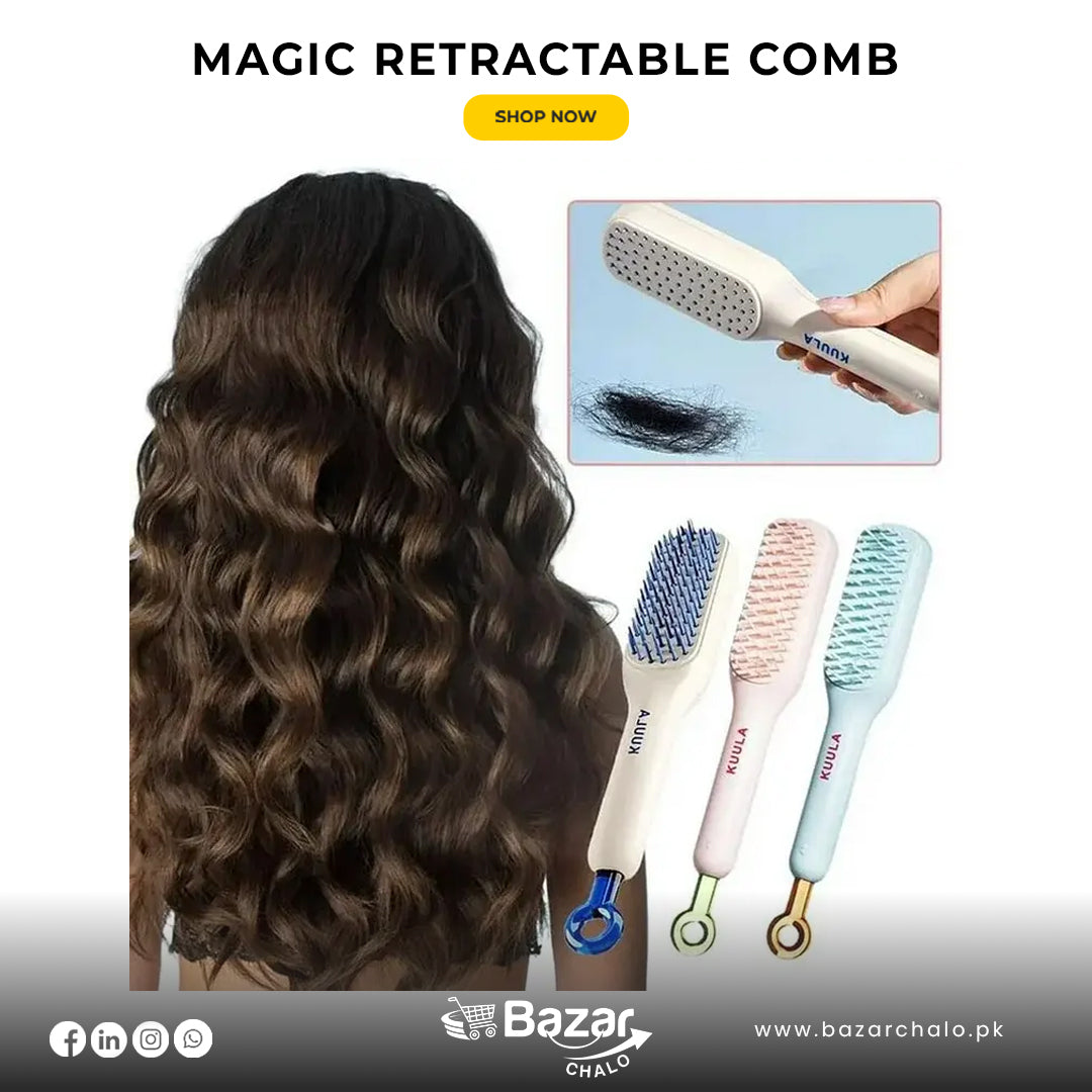 Luxury Retractable Magic Comb | Portable Anti-Static Hairbrush