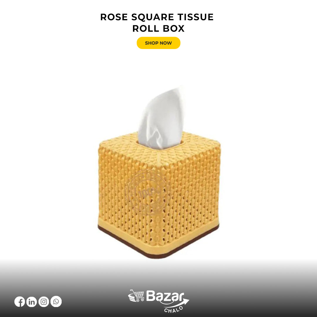 Rose Square Tissue Roll Box