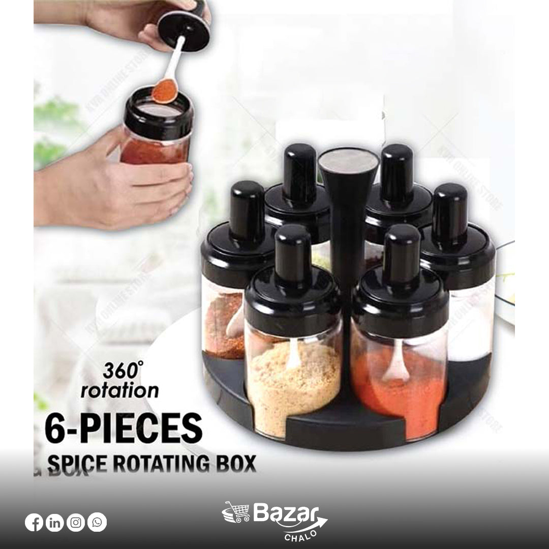 6 pieces spice rotating box