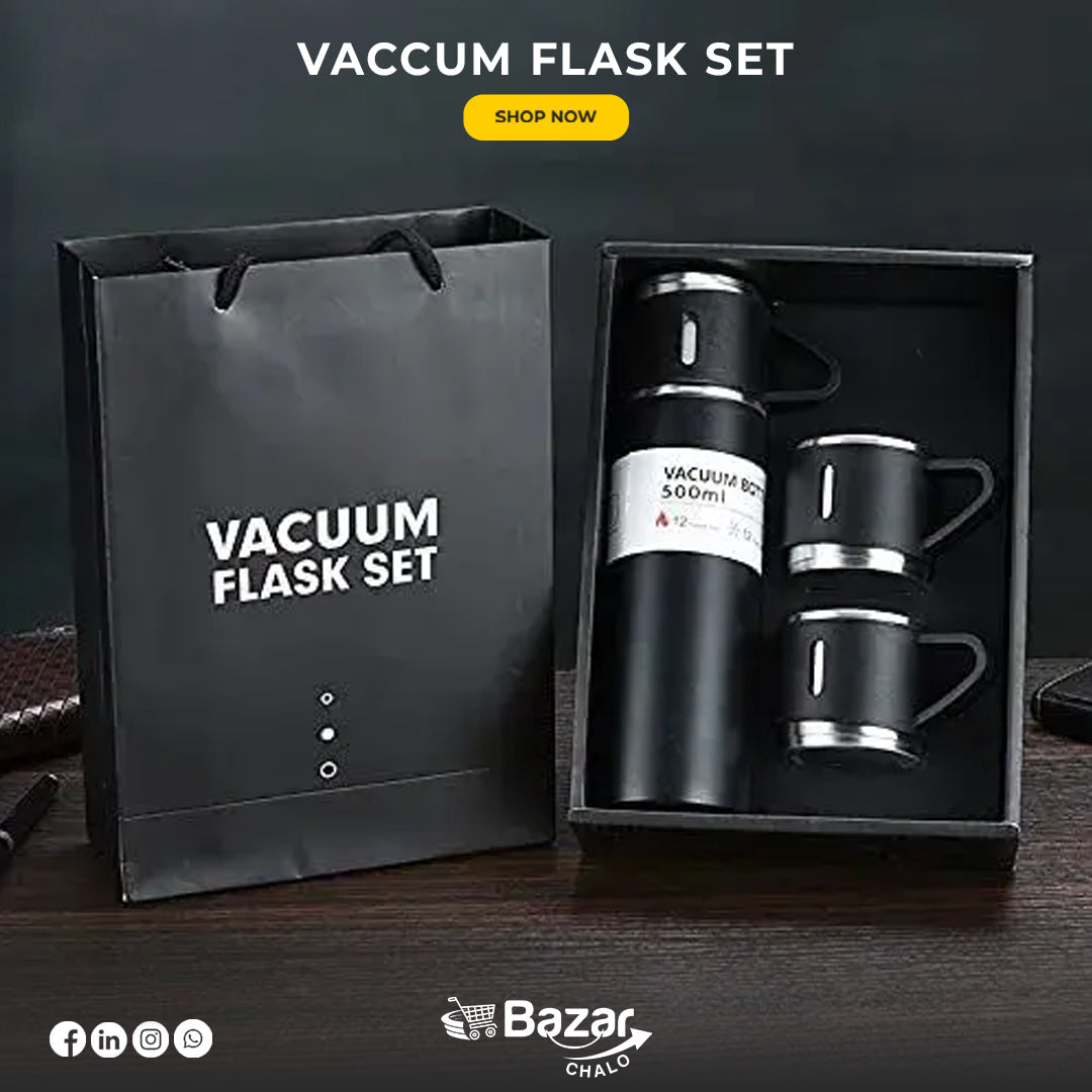 Premium Vacuum Flask Set | Insulated Bottles for Hot & Cold Drinks