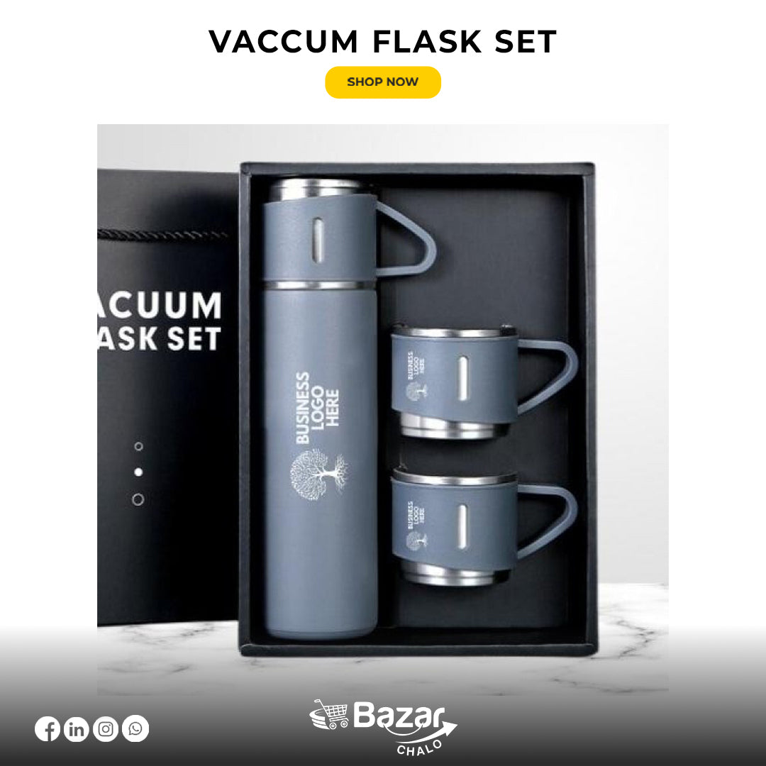 Premium Vacuum Flask Set | Insulated Bottles for Hot & Cold Drinks