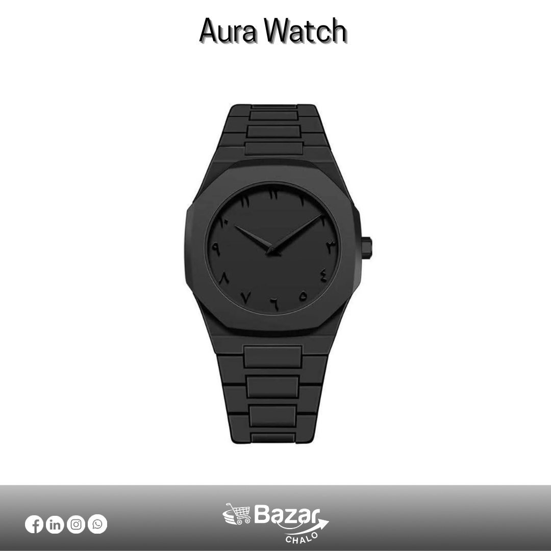 Aura Black Watch β Premium Stylish Black Watch for Men