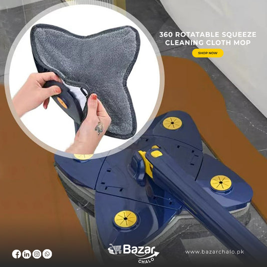new 360 rotatable squeeze cleaning cloth mop
