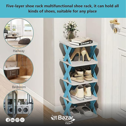 5 Layer Stackable Shoe Storage Rack Organizer - Bazar Chalo