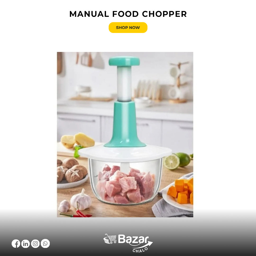 1500 manual food chopper with 3 steel bladed 