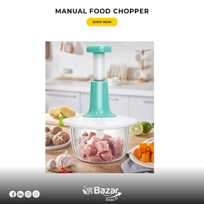1500 manual food chopper with 3 steel bladed 