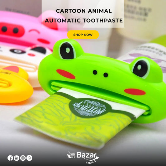 Cartoon Animal Modeling Automatic Squeeze Toothpaste 2 Pcs set - Bazar Chalo