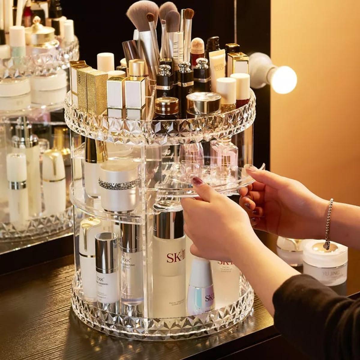 360° Rotating Makeup Organizer Stand - Bazar Chalo