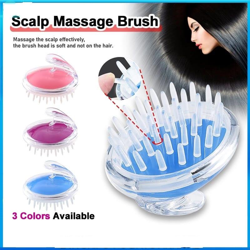 Hair Scalp Massager Brush With Soft Silicone Bristles - Bazar Chalo