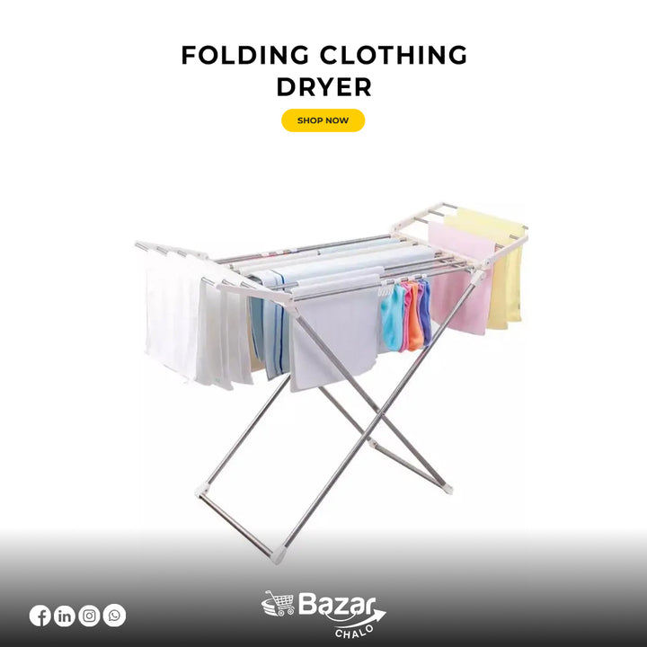 Clothes Drying Rack Laundry Foldable - Bazar Chalo