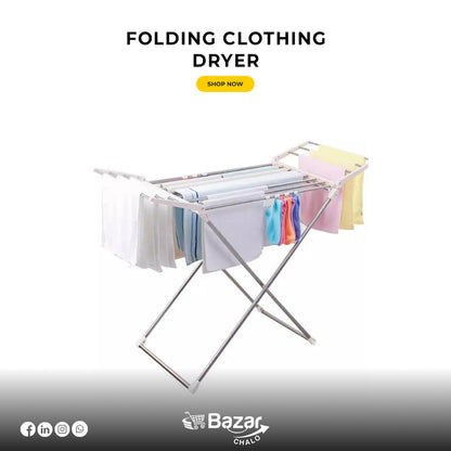 Clothes Drying Rack Laundry Foldable - Bazar Chalo