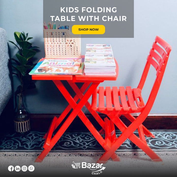 Kids Folding Chair and Table Set - Bazar Chalo