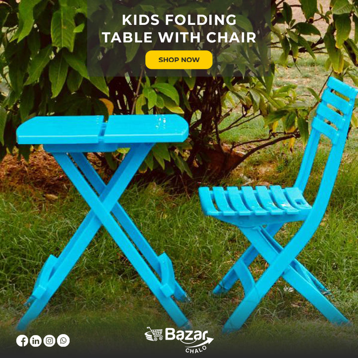 Kids Folding Chair and Table Set - Bazar Chalo